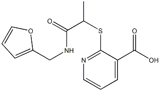 2-({1-[(furan-2-ylmethyl)carbamoyl]ethyl}sulfanyl)pyridine-3-carboxylic acid Struktur