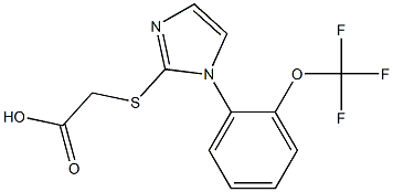 2-({1-[2-(trifluoromethoxy)phenyl]-1H-imidazol-2-yl}sulfanyl)acetic acid Struktur