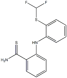 2-({2-[(difluoromethyl)sulfanyl]phenyl}amino)benzene-1-carbothioamide Struktur