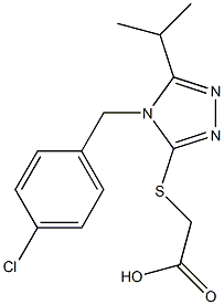 2-({4-[(4-chlorophenyl)methyl]-5-(propan-2-yl)-4H-1,2,4-triazol-3-yl}sulfanyl)acetic acid Struktur