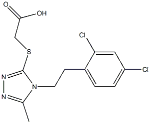 2-({4-[2-(2,4-dichlorophenyl)ethyl]-5-methyl-4H-1,2,4-triazol-3-yl}sulfanyl)acetic acid Struktur