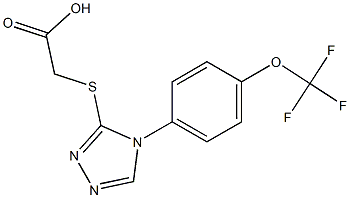 2-({4-[4-(trifluoromethoxy)phenyl]-4H-1,2,4-triazol-3-yl}sulfanyl)acetic acid Struktur