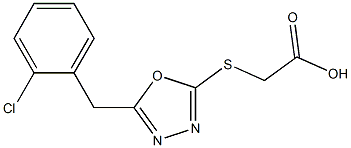 2-({5-[(2-chlorophenyl)methyl]-1,3,4-oxadiazol-2-yl}sulfanyl)acetic acid Struktur