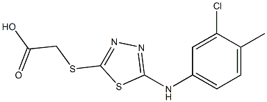 2-({5-[(3-chloro-4-methylphenyl)amino]-1,3,4-thiadiazol-2-yl}sulfanyl)acetic acid Struktur