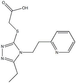 2-({5-ethyl-4-[2-(pyridin-2-yl)ethyl]-4H-1,2,4-triazol-3-yl}sulfanyl)acetic acid Struktur