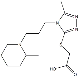 2-({5-methyl-4-[3-(2-methylpiperidin-1-yl)propyl]-4H-1,2,4-triazol-3-yl}sulfanyl)acetic acid Struktur