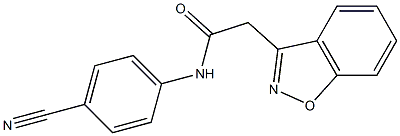 2-(1,2-benzisoxazol-3-yl)-N-(4-cyanophenyl)acetamide Struktur