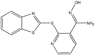 2-(1,3-benzothiazol-2-ylsulfanyl)-N'-hydroxypyridine-3-carboximidamide Struktur