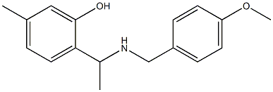 2-(1-{[(4-methoxyphenyl)methyl]amino}ethyl)-5-methylphenol Struktur