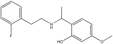 2-(1-{[2-(2-fluorophenyl)ethyl]amino}ethyl)-5-methoxyphenol Struktur