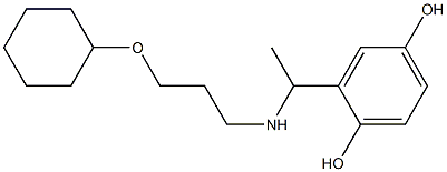 2-(1-{[3-(cyclohexyloxy)propyl]amino}ethyl)benzene-1,4-diol Struktur