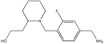 2-(1-{[4-(aminomethyl)-2-fluorophenyl]methyl}piperidin-2-yl)ethan-1-ol Struktur