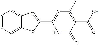 2-(1-benzofuran-2-yl)-4-methyl-6-oxo-1,6-dihydropyrimidine-5-carboxylic acid Struktur