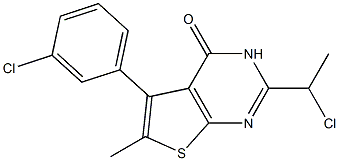 2-(1-chloroethyl)-5-(3-chlorophenyl)-6-methyl-3H,4H-thieno[2,3-d]pyrimidin-4-one Struktur