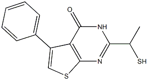 2-(1-mercaptoethyl)-5-phenylthieno[2,3-d]pyrimidin-4(3H)-one Struktur