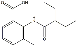 2-(2-ethylbutanamido)-3-methylbenzoic acid Struktur