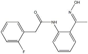 2-(2-fluorophenyl)-N-{2-[(1E)-N-hydroxyethanimidoyl]phenyl}acetamide Struktur