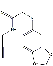 2-(2H-1,3-benzodioxol-5-ylamino)-N-(prop-2-yn-1-yl)propanamide Struktur