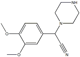 2-(3,4-dimethoxyphenyl)-2-(piperazin-1-yl)acetonitrile Struktur