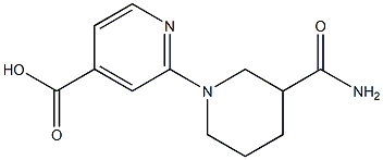 2-(3-carbamoylpiperidin-1-yl)pyridine-4-carboxylic acid Struktur