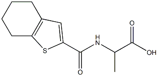 2-(4,5,6,7-tetrahydro-1-benzothiophen-2-ylformamido)propanoic acid Struktur