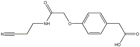 2-(4-{[(2-cyanoethyl)carbamoyl]methoxy}phenyl)acetic acid Struktur