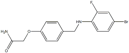 2-(4-{[(4-bromo-2-fluorophenyl)amino]methyl}phenoxy)acetamide Struktur