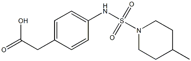 2-(4-{[(4-methylpiperidine-1-)sulfonyl]amino}phenyl)acetic acid Struktur