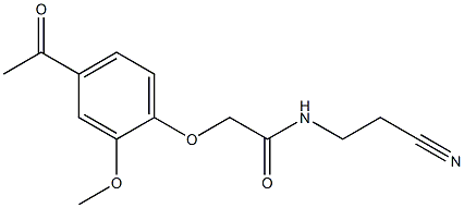 2-(4-acetyl-2-methoxyphenoxy)-N-(2-cyanoethyl)acetamide Struktur