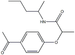 2-(4-acetylphenoxy)-N-(pentan-2-yl)propanamide Struktur