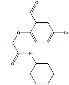 2-(4-bromo-2-formylphenoxy)-N-cyclohexylpropanamide Struktur