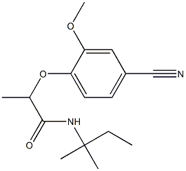 2-(4-cyano-2-methoxyphenoxy)-N-(2-methylbutan-2-yl)propanamide Struktur