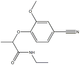 2-(4-cyano-2-methoxyphenoxy)-N-ethylpropanamide Struktur