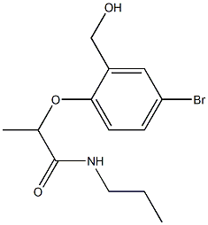 2-[4-bromo-2-(hydroxymethyl)phenoxy]-N-propylpropanamide Struktur