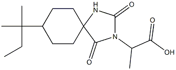 2-[8-(1,1-dimethylpropyl)-2,4-dioxo-1,3-diazaspiro[4.5]dec-3-yl]propanoic acid Struktur