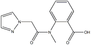 2-[N-methyl-2-(1H-pyrazol-1-yl)acetamido]benzoic acid Struktur