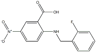 2-{[(2-fluorophenyl)methyl]amino}-5-nitrobenzoic acid Struktur