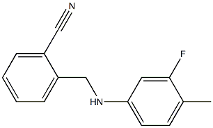 2-{[(3-fluoro-4-methylphenyl)amino]methyl}benzonitrile Struktur