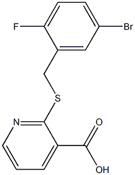 2-{[(5-bromo-2-fluorophenyl)methyl]sulfanyl}pyridine-3-carboxylic acid Struktur