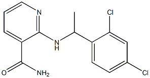 2-{[1-(2,4-dichlorophenyl)ethyl]amino}pyridine-3-carboxamide Struktur