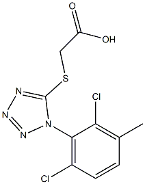 2-{[1-(2,6-dichloro-3-methylphenyl)-1H-1,2,3,4-tetrazol-5-yl]sulfanyl}acetic acid Struktur