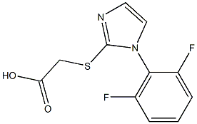 2-{[1-(2,6-difluorophenyl)-1H-imidazol-2-yl]sulfanyl}acetic acid Struktur