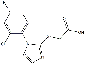 2-{[1-(2-chloro-4-fluorophenyl)-1H-imidazol-2-yl]sulfanyl}acetic acid Struktur