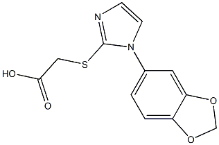 2-{[1-(2H-1,3-benzodioxol-5-yl)-1H-imidazol-2-yl]sulfanyl}acetic acid Struktur