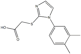 2-{[1-(3,4-dimethylphenyl)-1H-imidazol-2-yl]sulfanyl}acetic acid Struktur