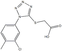 2-{[1-(3-chloro-4-methylphenyl)-1H-1,2,3,4-tetrazol-5-yl]sulfanyl}acetic acid Struktur