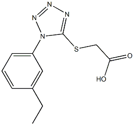 2-{[1-(3-ethylphenyl)-1H-1,2,3,4-tetrazol-5-yl]sulfanyl}acetic acid Struktur