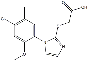 2-{[1-(4-chloro-2-methoxy-5-methylphenyl)-1H-imidazol-2-yl]sulfanyl}acetic acid Struktur