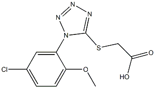 2-{[1-(5-chloro-2-methoxyphenyl)-1H-1,2,3,4-tetrazol-5-yl]sulfanyl}acetic acid Struktur