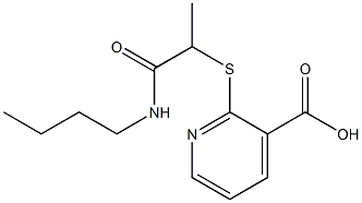 2-{[1-(butylcarbamoyl)ethyl]sulfanyl}pyridine-3-carboxylic acid Struktur